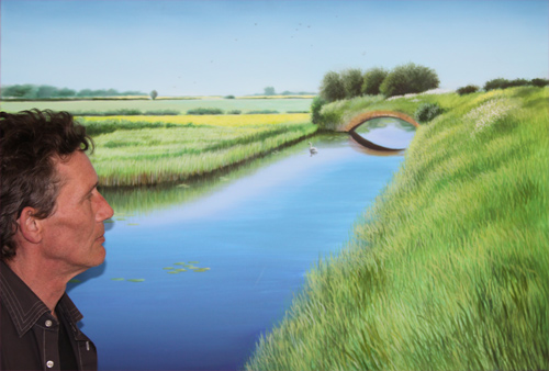 Terry Anthony with one of his famous marsh scenes - Photo by Godiva  &copy;